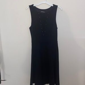 Express fit and flare black dress